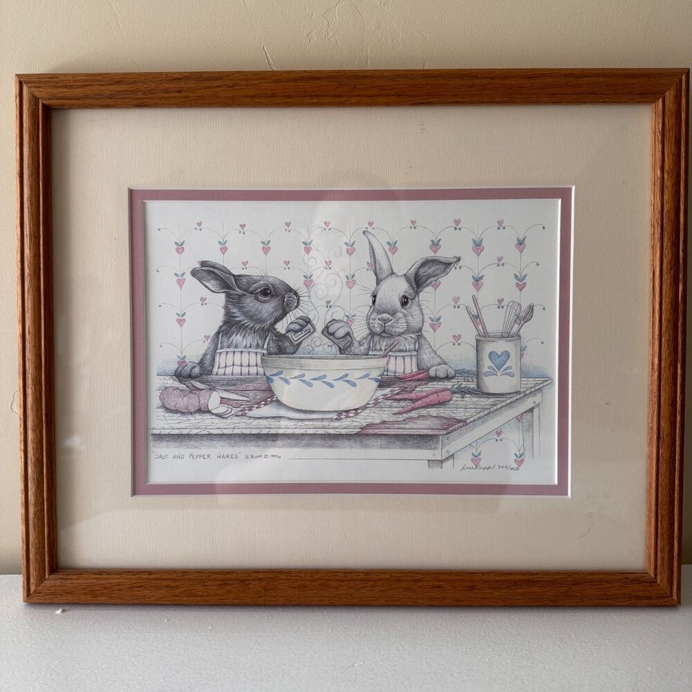 Sue Rupp "Salt and Pepper Hare" Limited Bunny Print Signed & Numbered 702/950
